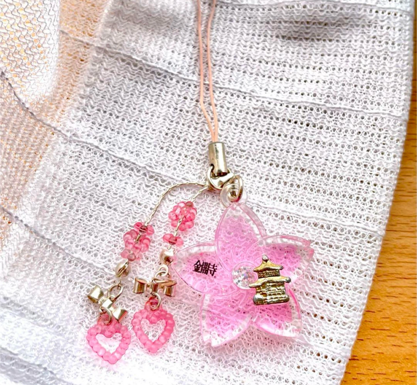 8点 セット売り まとめ売り ストラップ キーホルダー ディズニー 天然石 桜 キティちゃん シナモンの写真5枚目