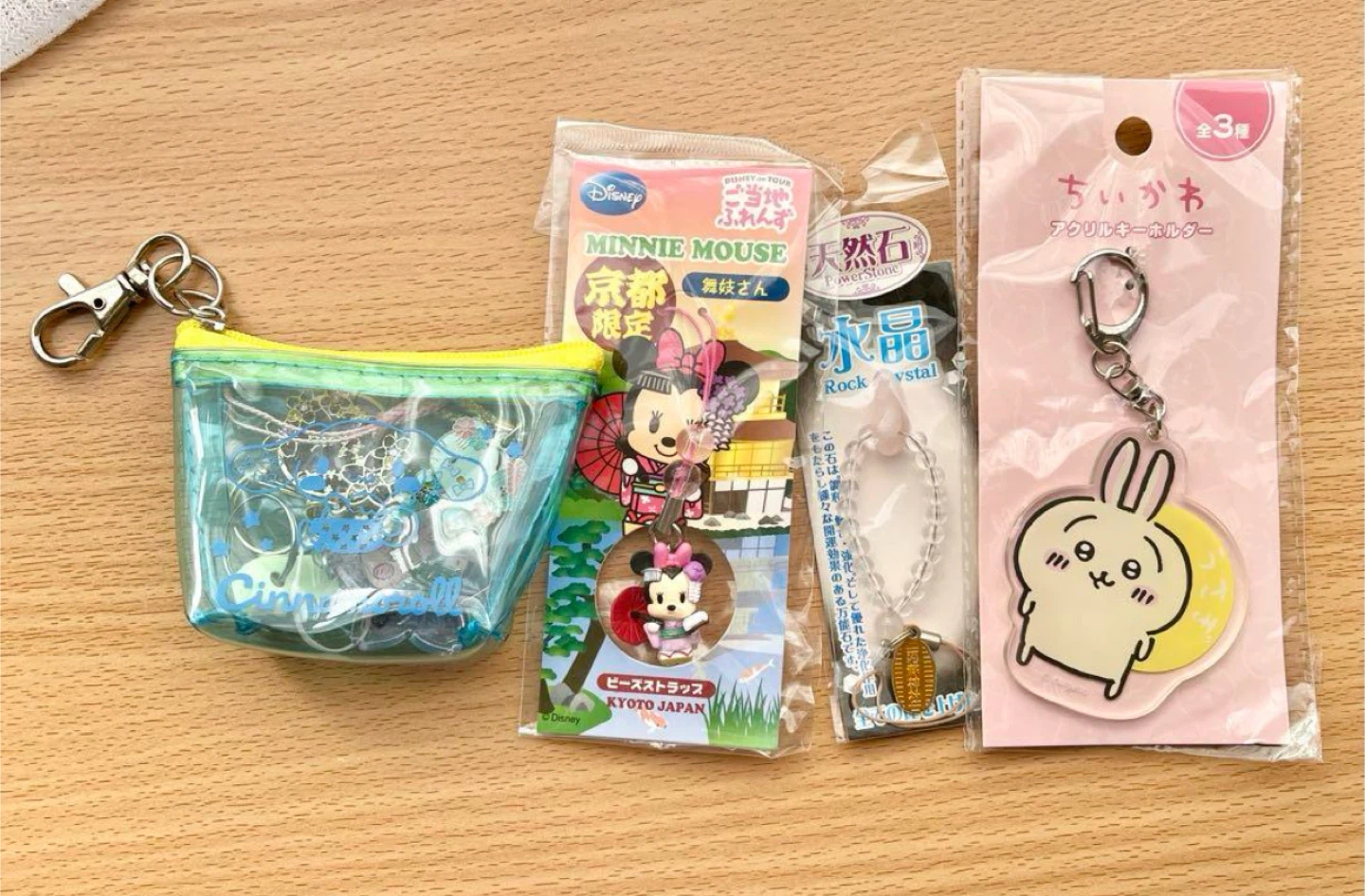 8点 セット売り まとめ売り ストラップ キーホルダー ディズニー 天然石 桜 キティちゃん シナモンの写真9枚目
