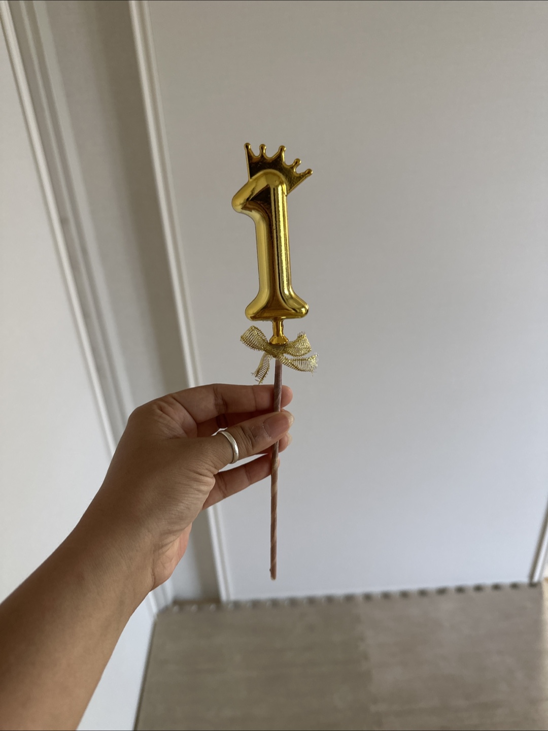 1歳 誕生日 ケーキトッパー ゴールド