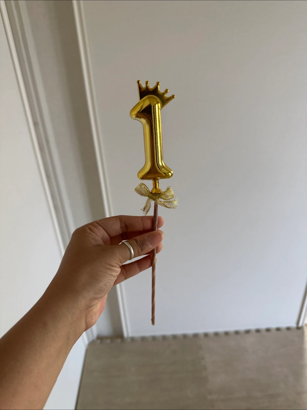 1歳 誕生日 ケーキトッパー ゴールド