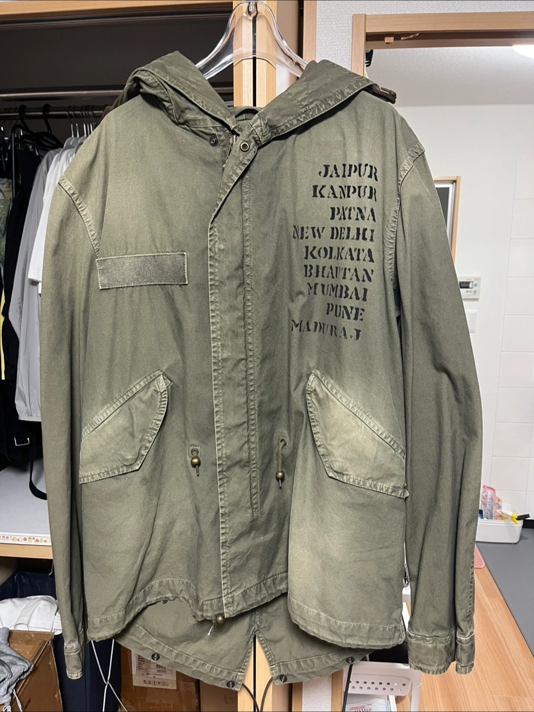 Mr & Mrs Italy オリーブグリーン パーカー M-65の写真2枚目
