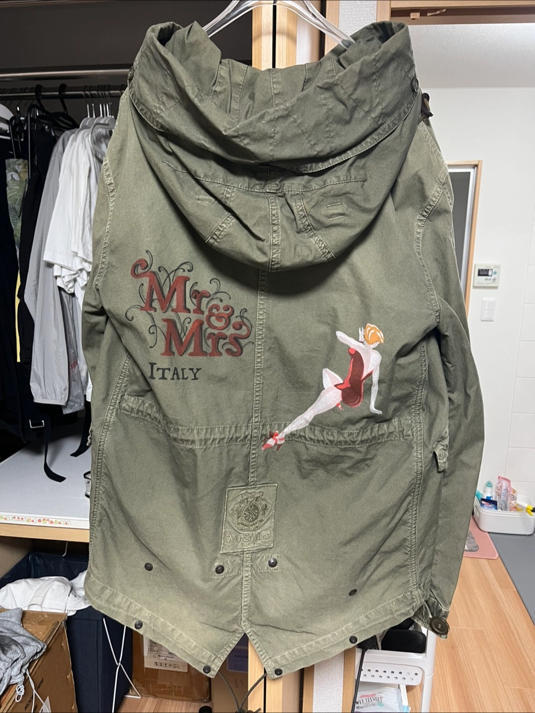 Mr & Mrs Italy オリーブグリーン パーカー M-65