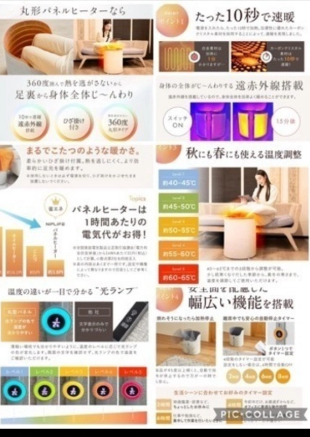 【神戸市】NIPLIFE ラウンドパネルヒーターの写真4枚目