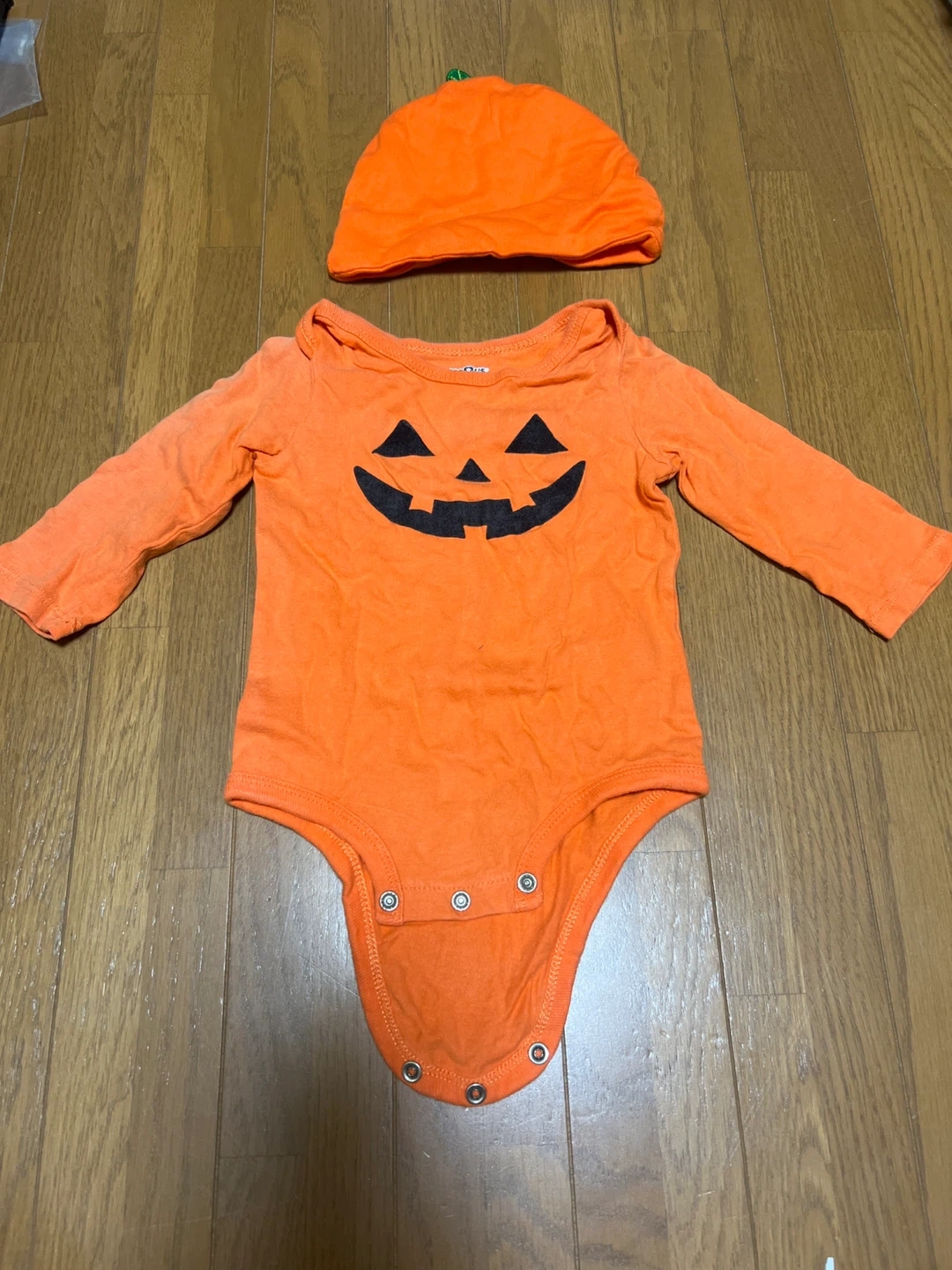 ハロウィン かぼちゃ ロンパース 帽子付き