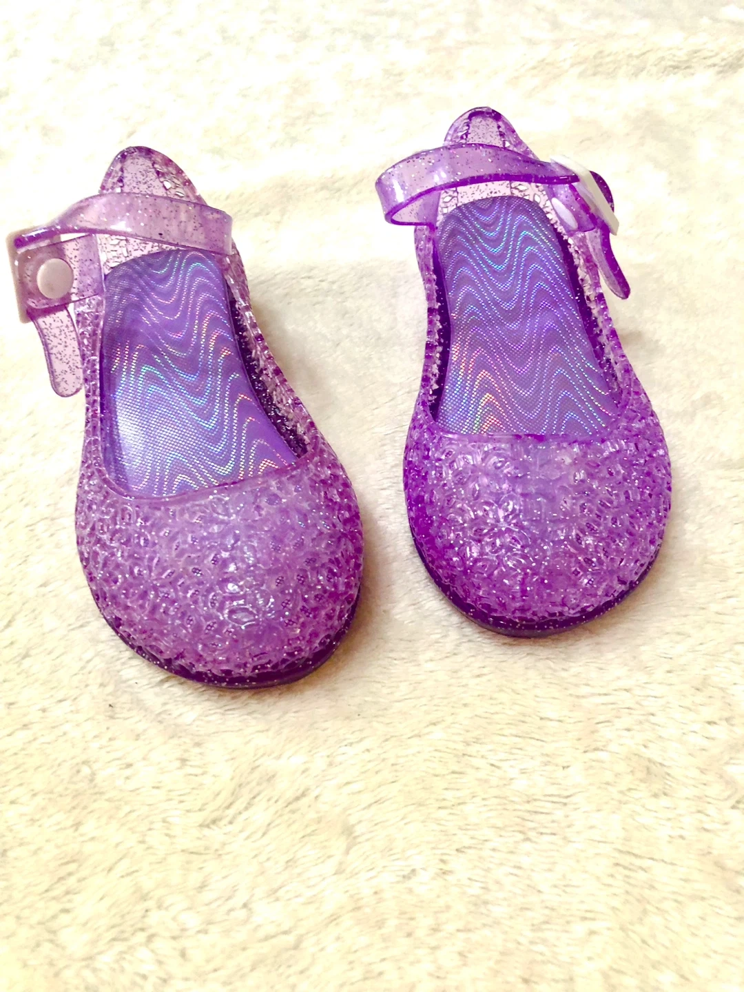 💟 👧LED付き紫サンダル、サイズ14cm🌟✨の写真3枚目
