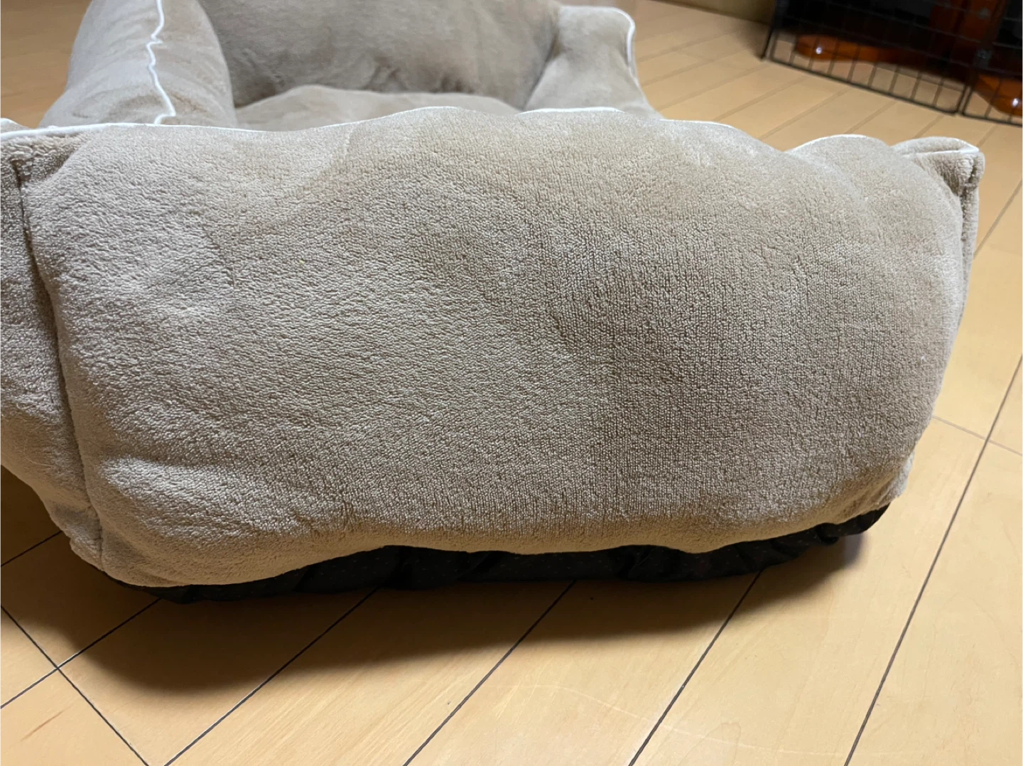 ペット用ベッドL     ふわふわ冬用     ベージュの写真3枚目
