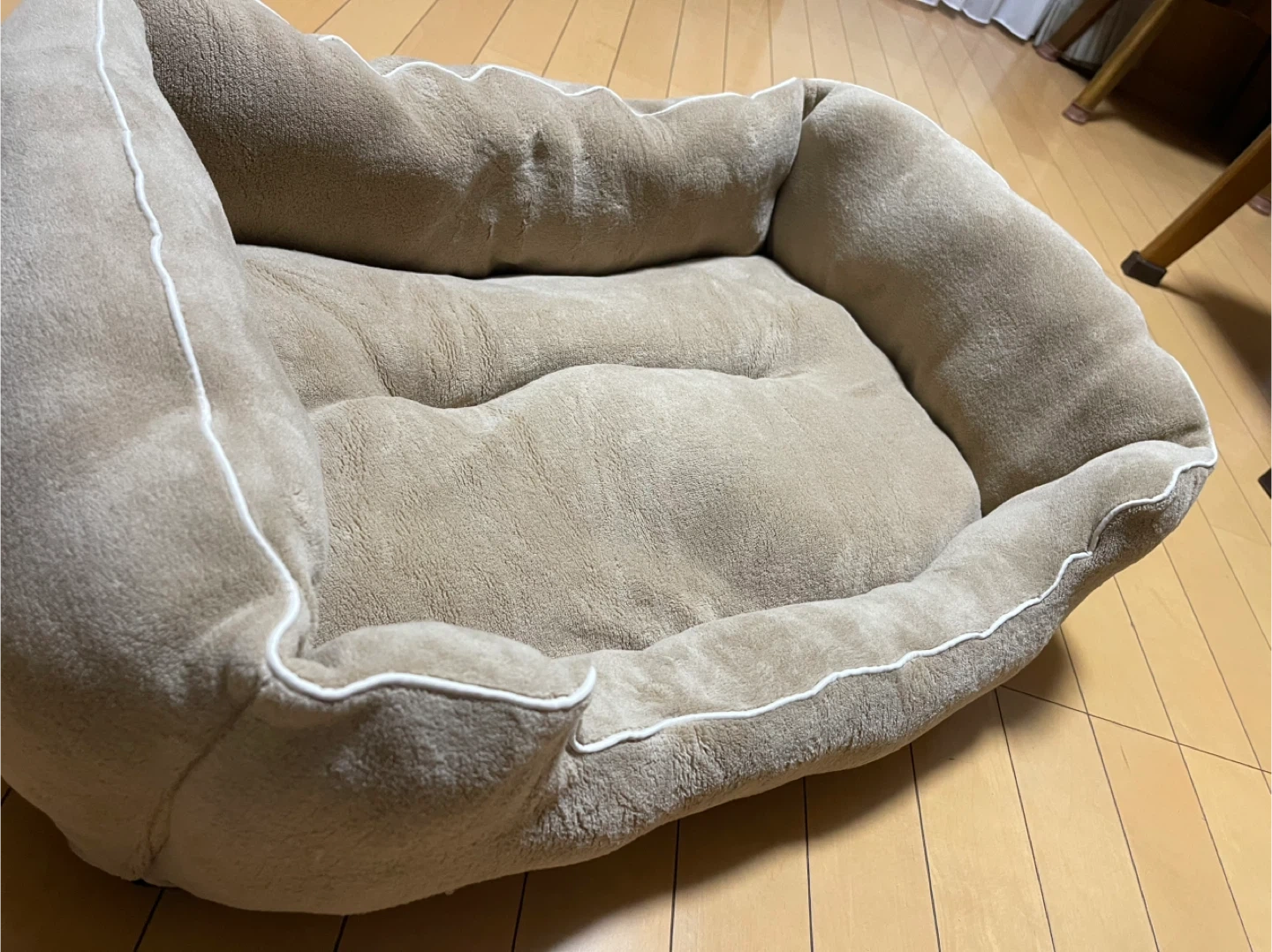 ペット用ベッドL ふわふわ冬用 ベージュの写真4枚目