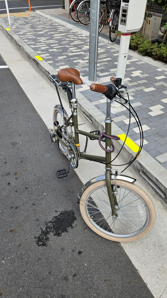 折り畳み自転車 オリーブグリーン