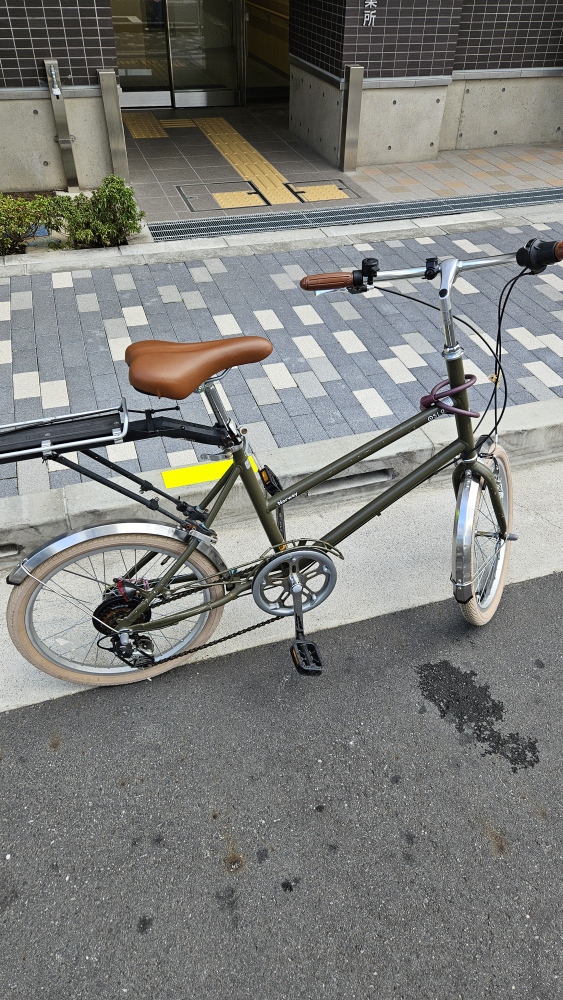 折り畳み自転車 オリーブグリーンの写真2枚目