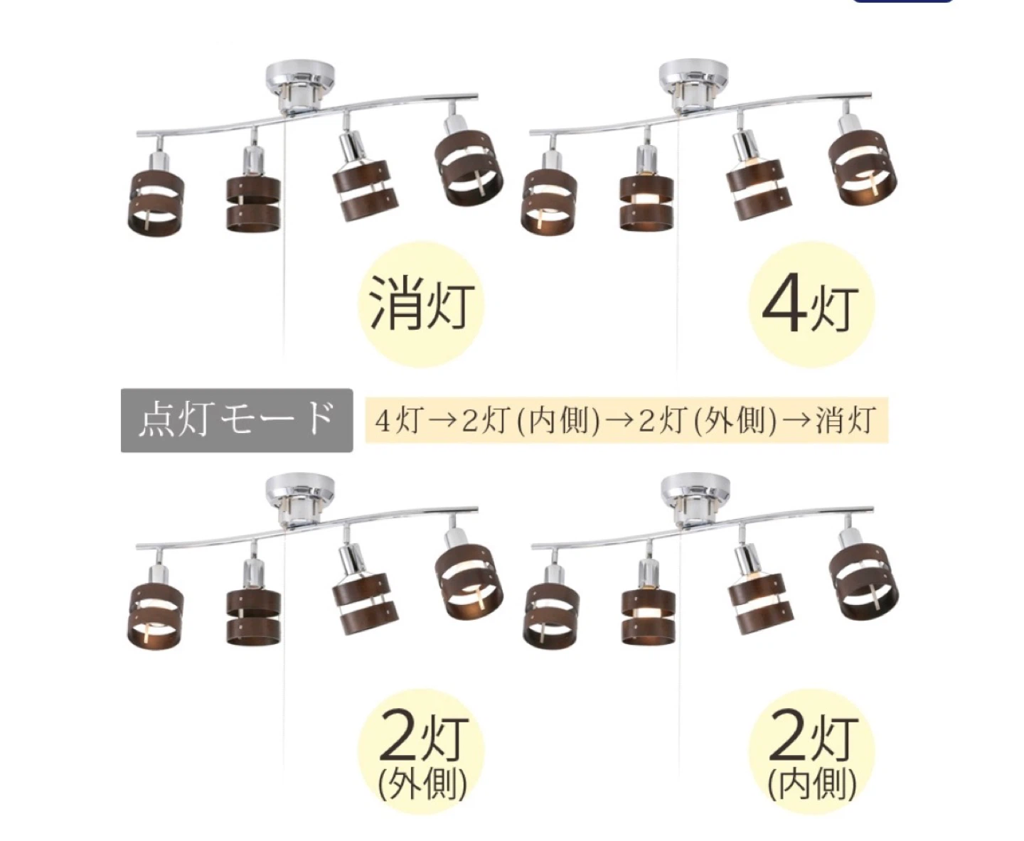 シーリングライト 4灯の写真4枚目
