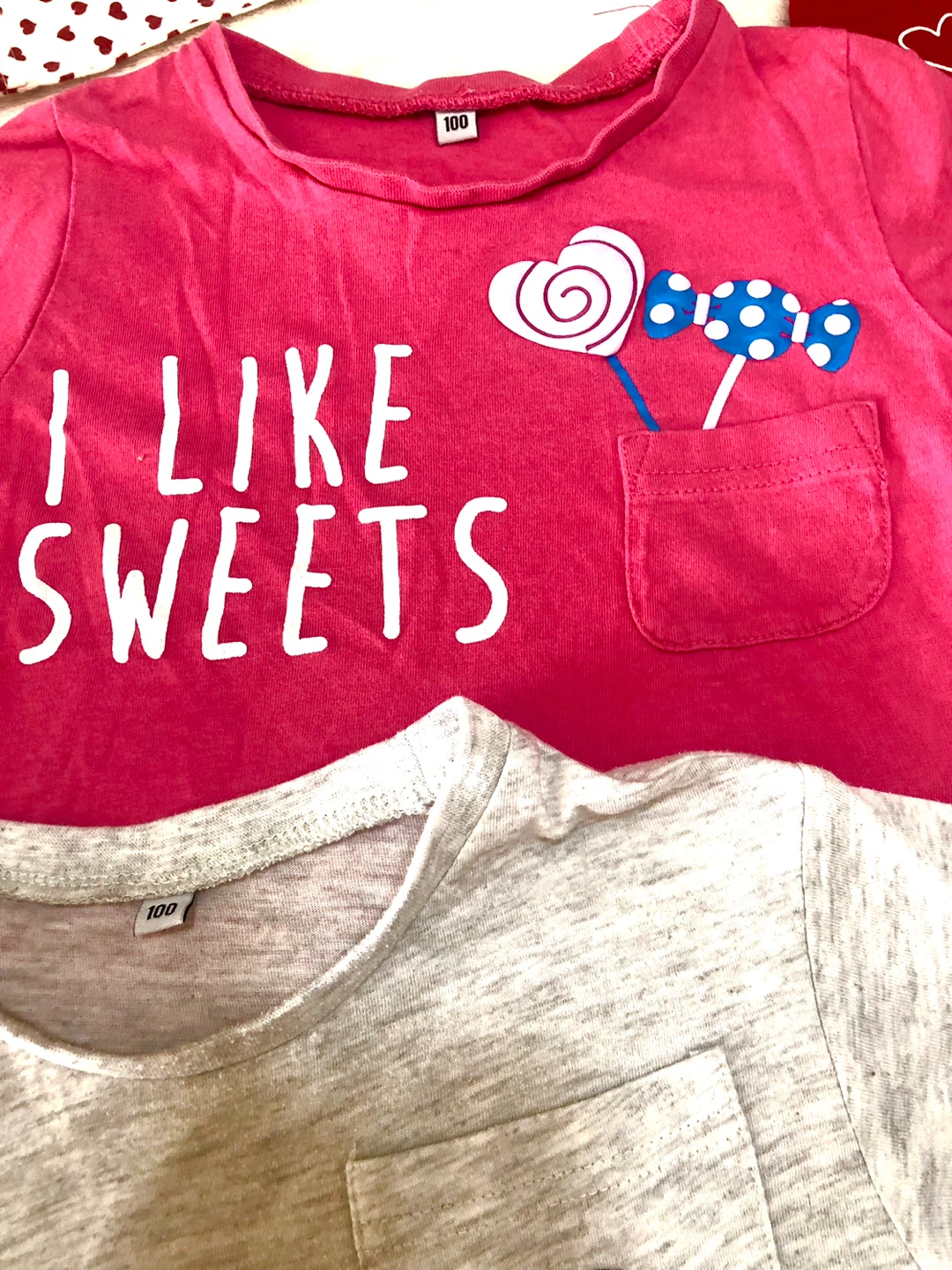 👧❤️子供服4点：Tシャツ2枚、長袖Tシャツ1枚、パンツ1本（サイズ100）の写真4枚目