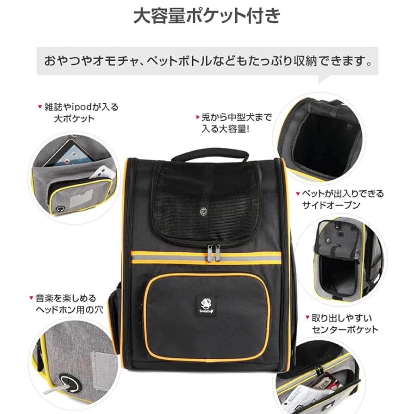 スマイルドッグ ペット用 リュックの写真2枚目