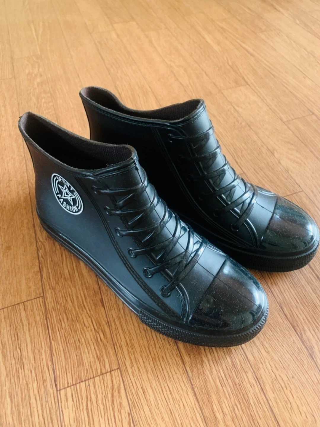 ショートレインブーツ 黒 サイズ39、24cm