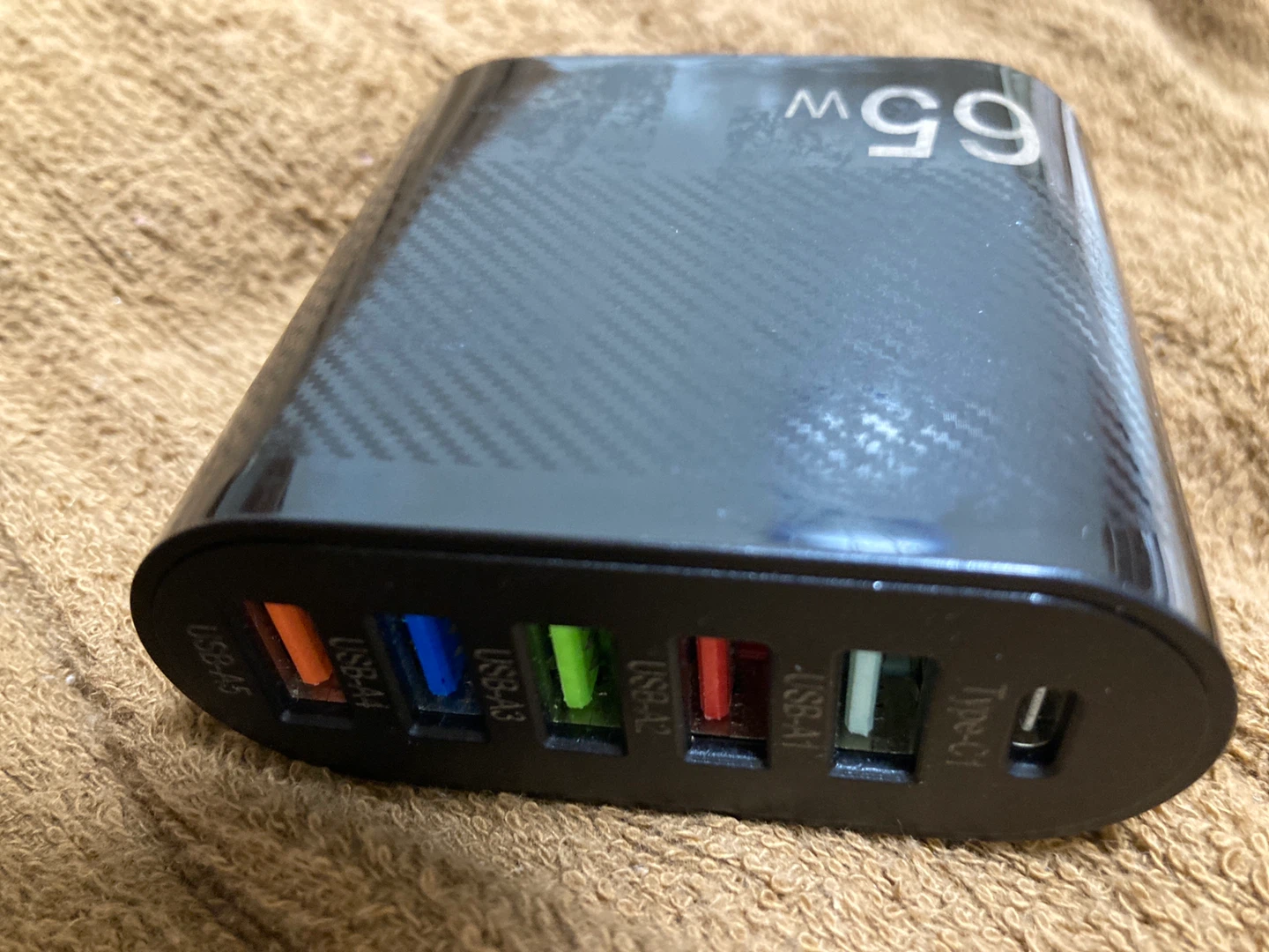 65W USB充電器 ブラック