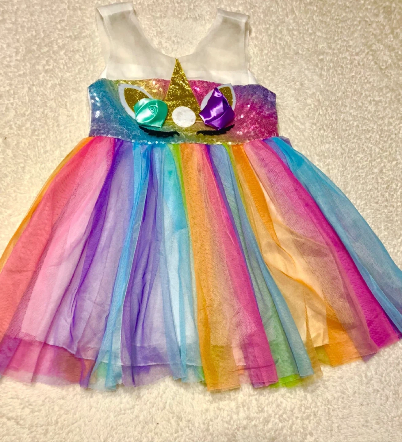 🦄✨🌟キッズ ユニコーン レインボー ドレス🌟✨