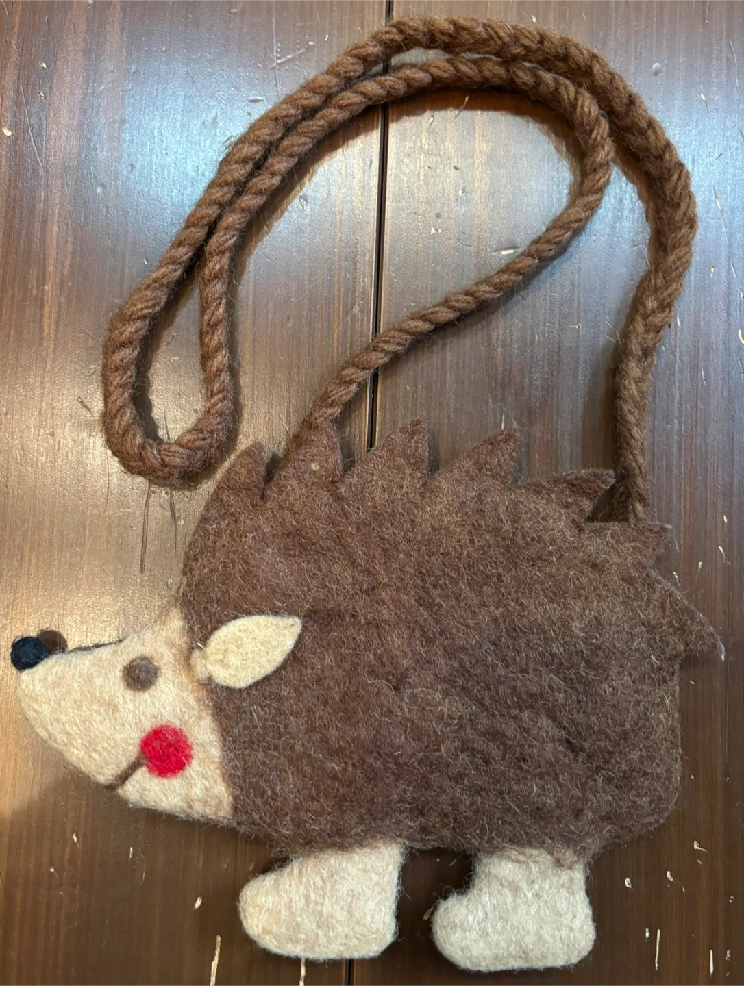 ハリネズミ ハンドメイド フェルト ポシェット