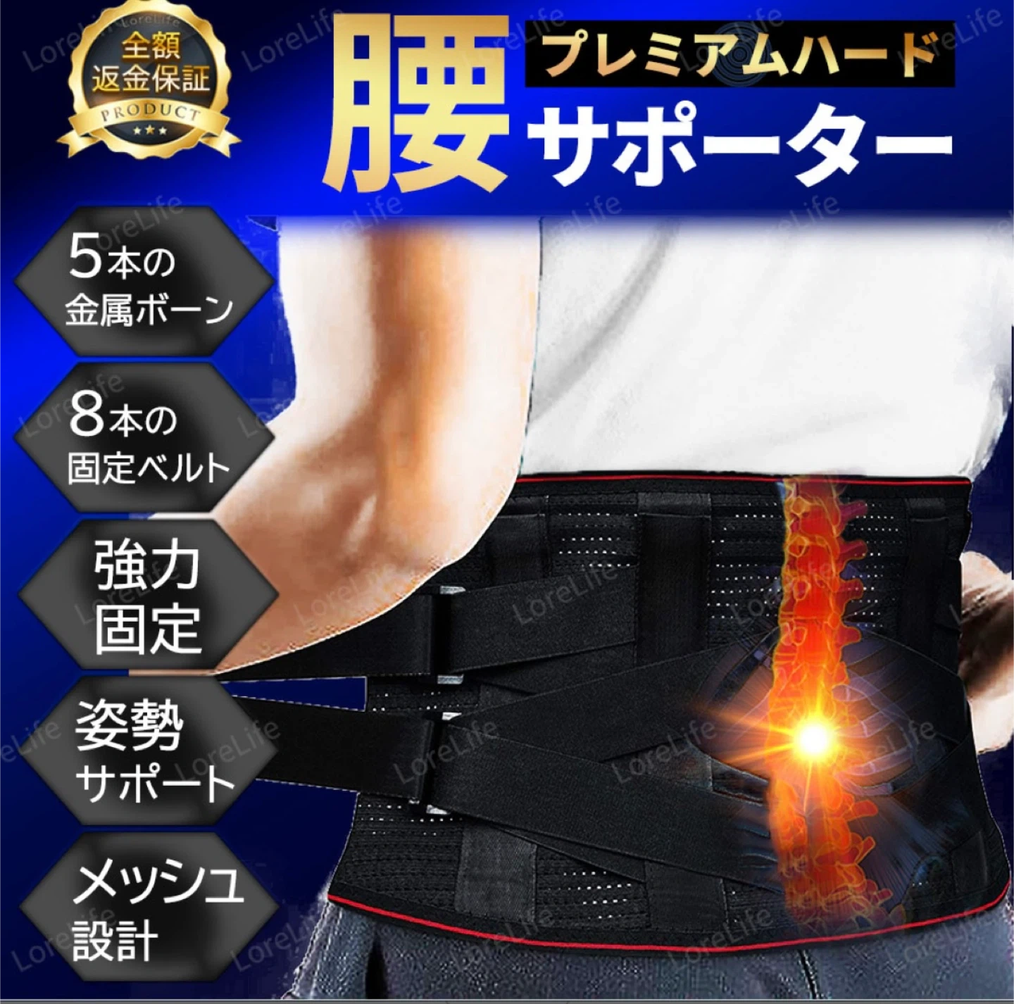 値下げ!!ロレライフ 腰サポーター