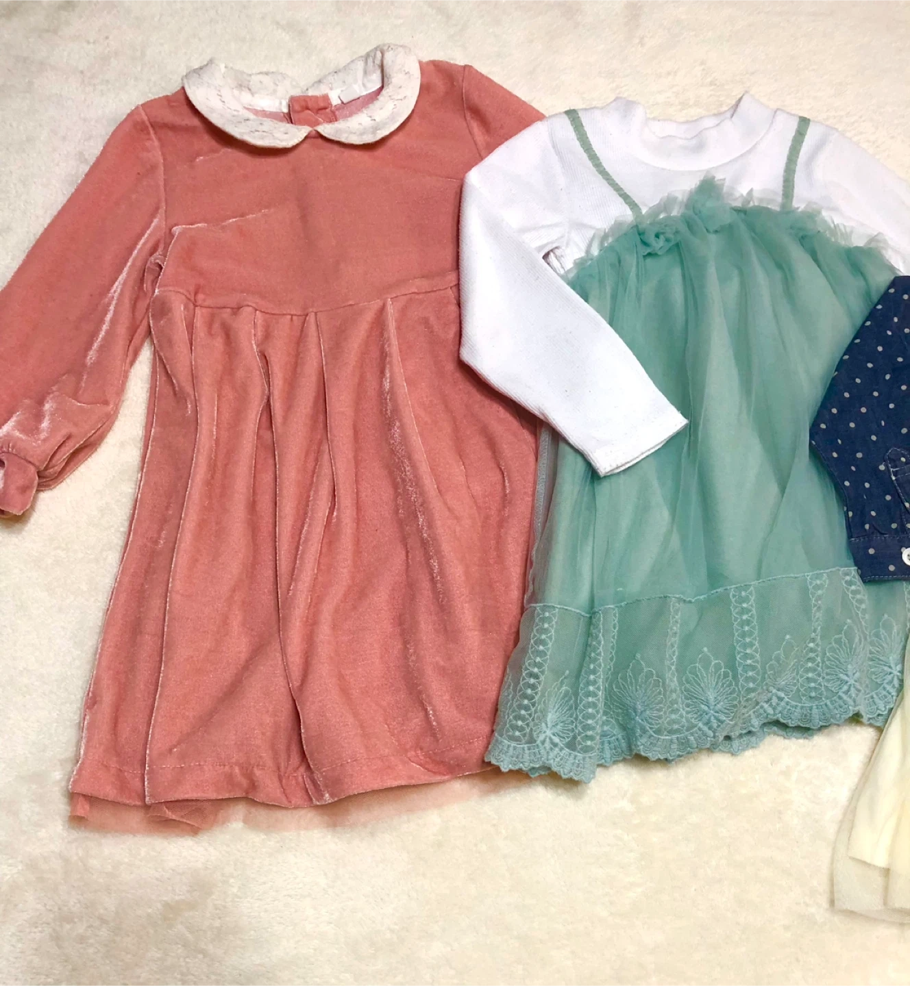 👧✨🌟ワンピース 3着セット サイズ90〜95 , 秋か冬🌟✨の写真2枚目