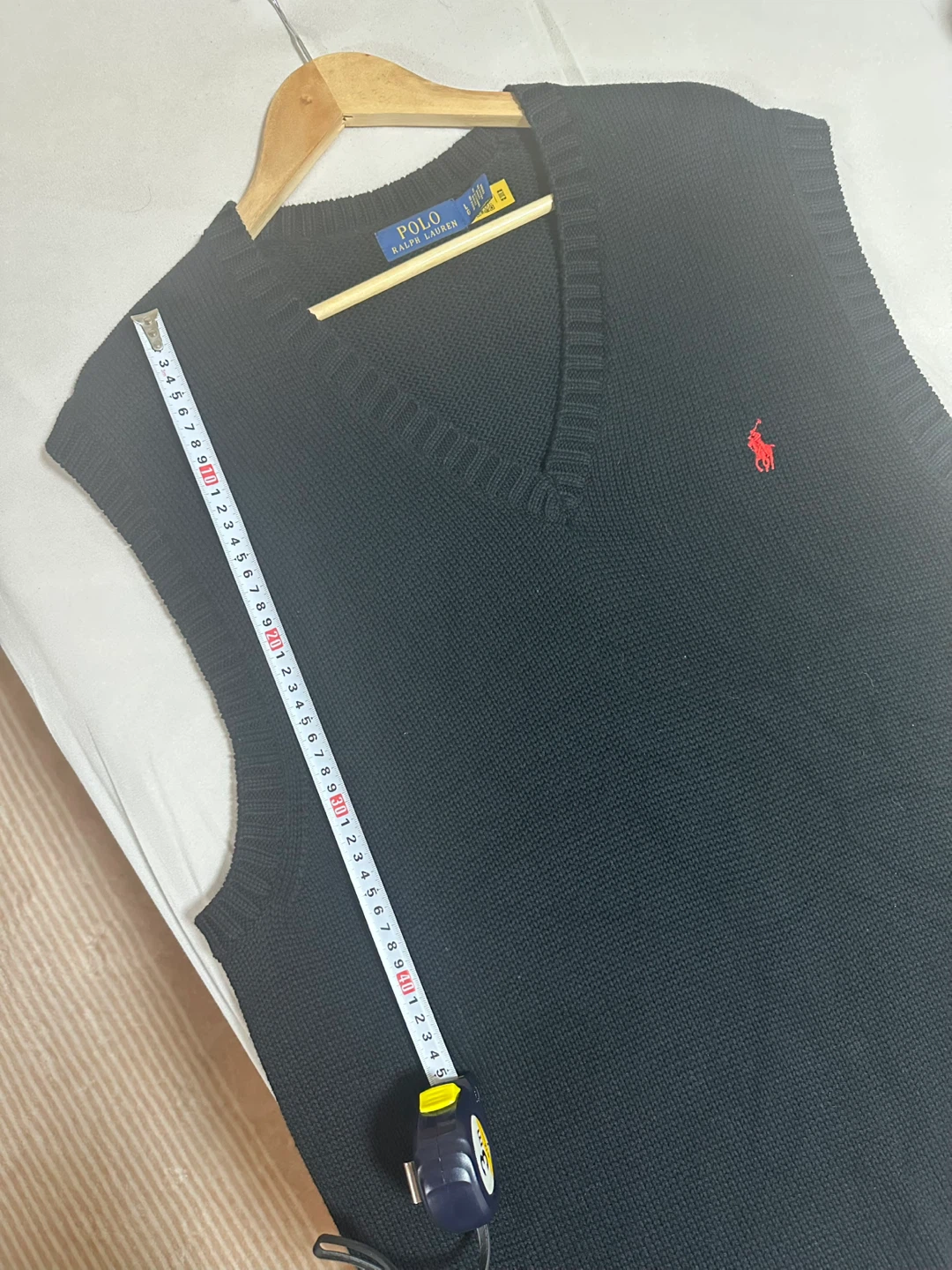 新品-ポロラルフローレン ニットベスト 黒 Lサイズの写真3枚目