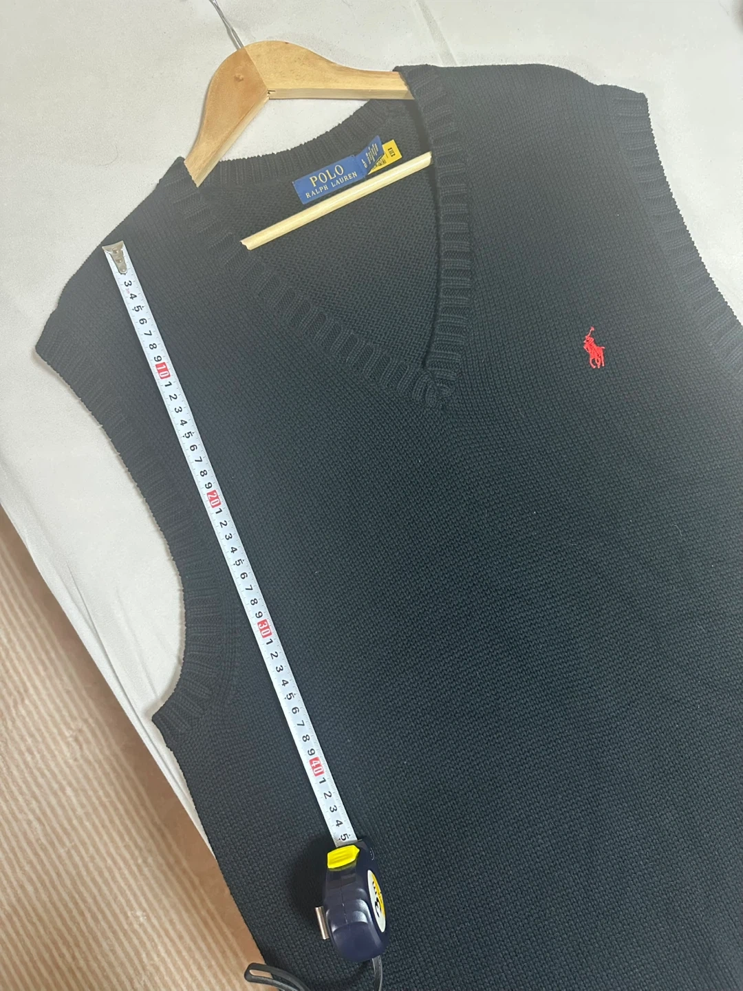 新品-ポロラルフローレン ニットベスト 黒 Lサイズの写真3枚目