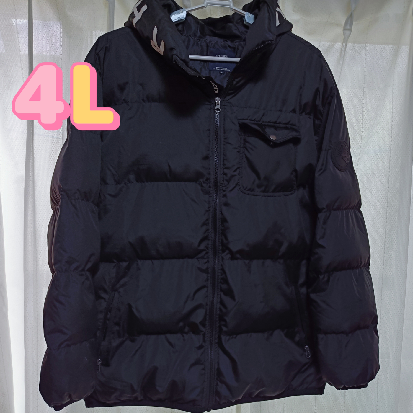 メンズダウンジャケット 黒 4L