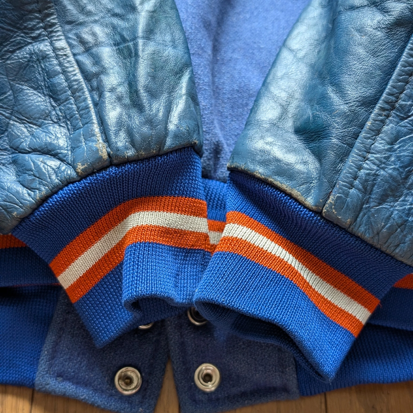 80s EXPORT LEATHER Kanata BLAZERS スタジャン青の写真10枚目