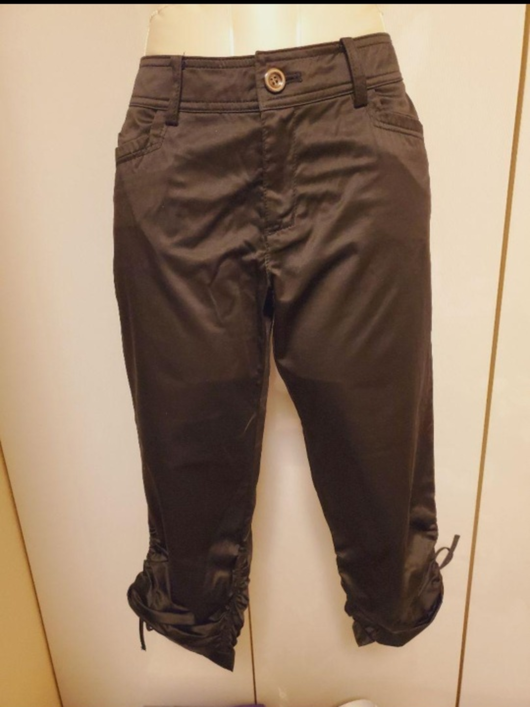 クロップドパンツ ブラック Lサイズ
