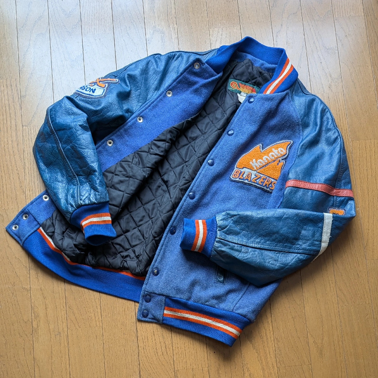 80s EXPORT LEATHER Kanata BLAZERS スタジャン青の写真4枚目