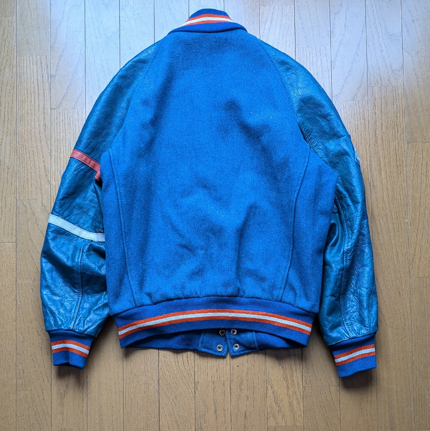 80s EXPORT LEATHER Kanata BLAZERS スタジャン青の写真3枚目
