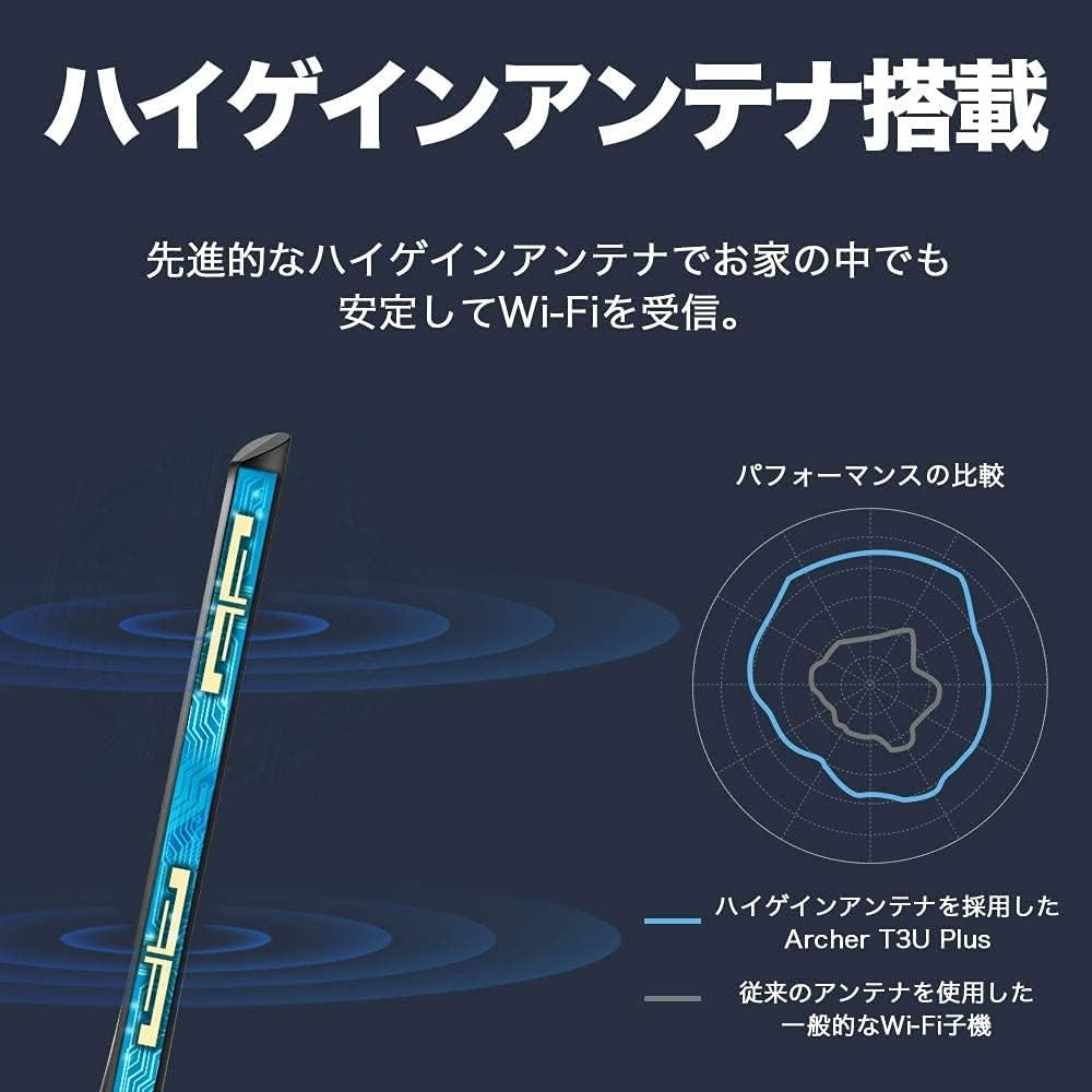 TP-LINK 無線LAN子機 Archer T3U Plus AC1300の写真6枚目