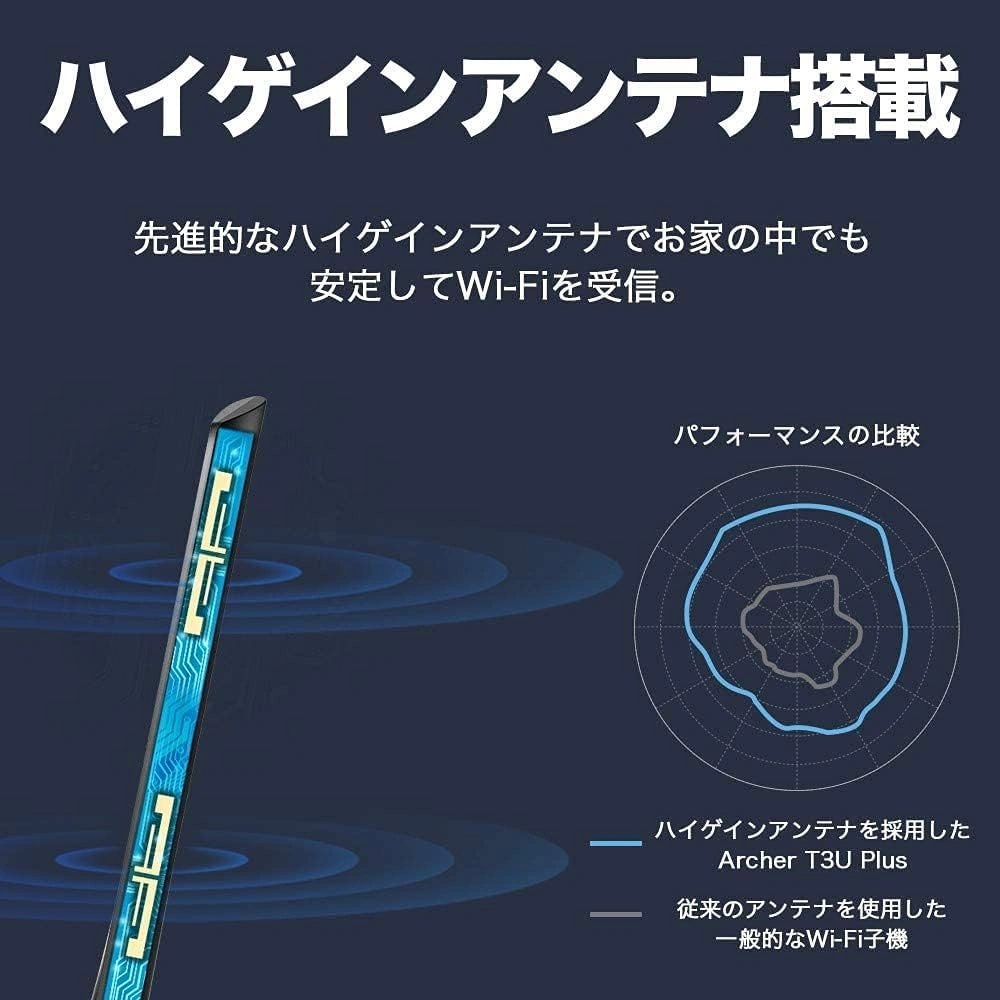 TP-LINK 無線LAN子機 Archer T3U Plus AC1300の写真6枚目
