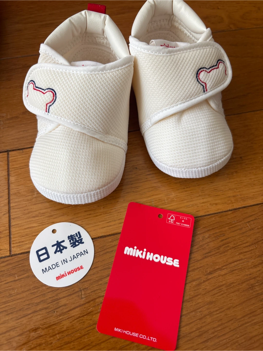 ミキハウス ベビーシューズ 白　ほぼ新品　12センチ