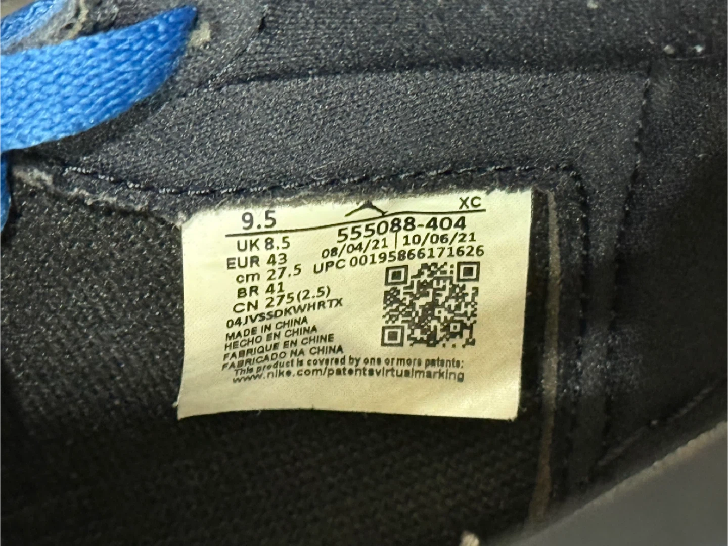 ナイキ Jordan 1 Retro High OG Dark Marina Blue 27.5cmの写真6枚目