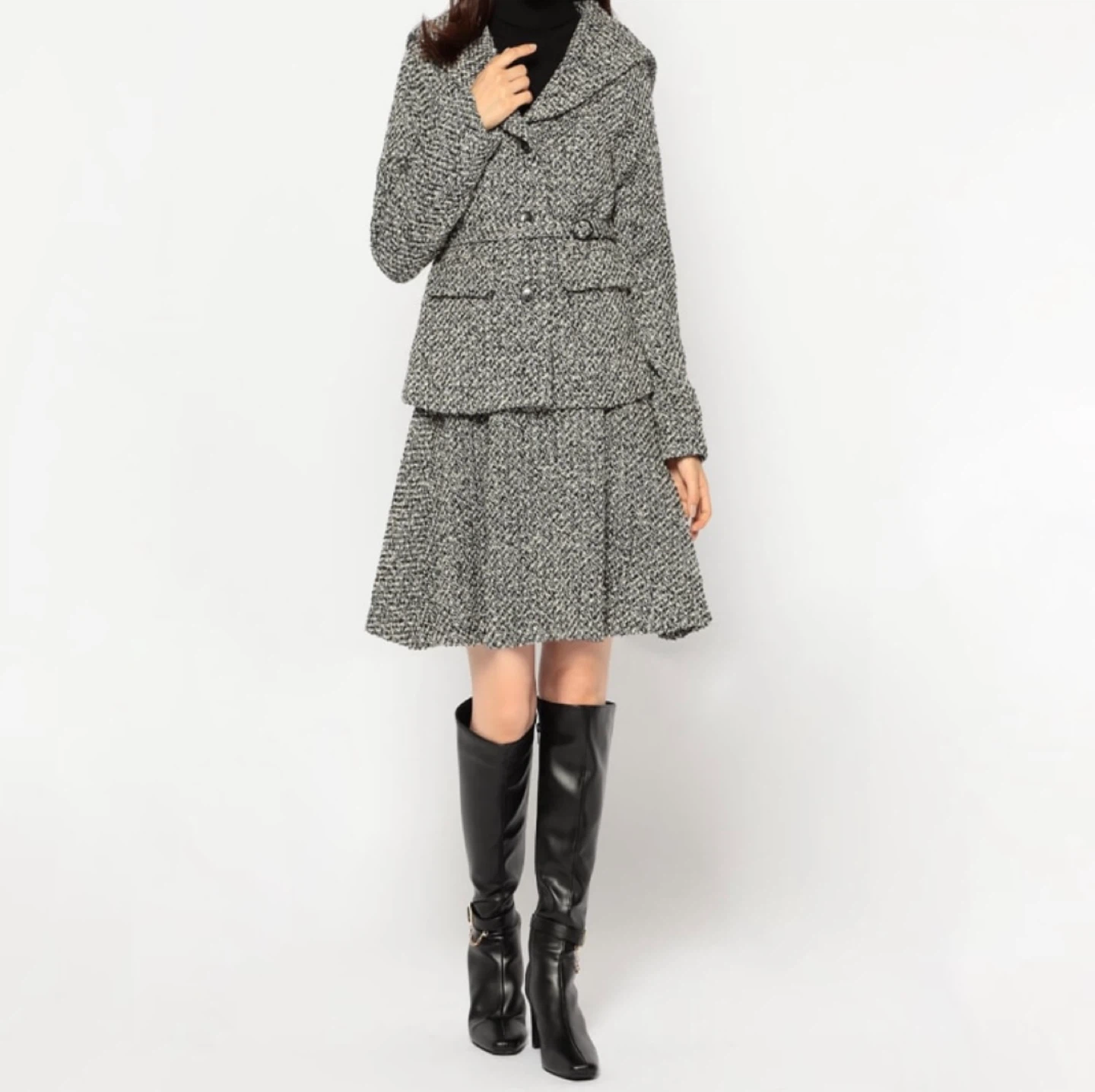 新品☆ミッシュマッシュ ツイード セットアップ ジャケット スカート