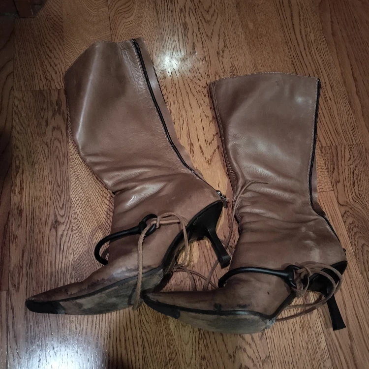 GUCCI ブラウン ベージュ ロングブーツ サイズ 38C - キャロット