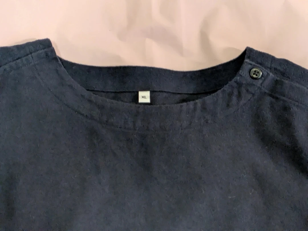 【値下げ！】無印良品 長袖カットソー ネイビー XLサイズの写真2枚目