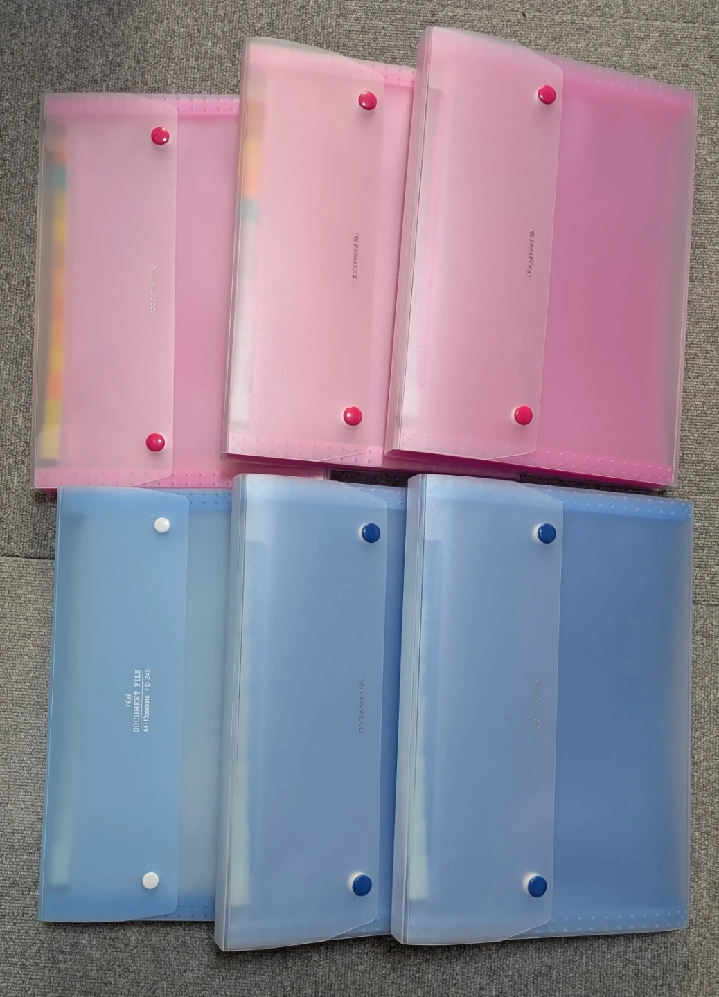 A4 ドキュメントファイル ピンクとブルー