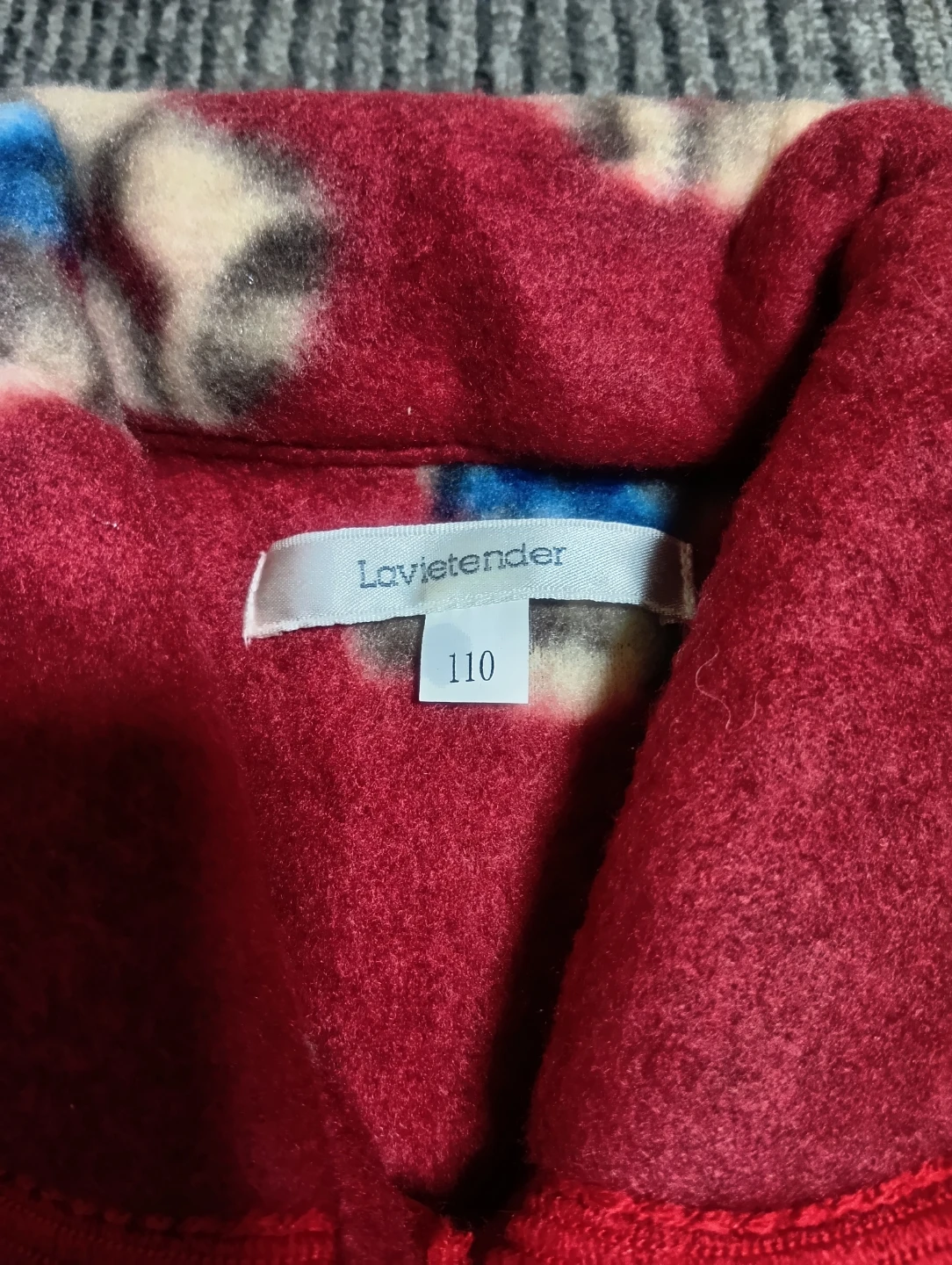 新品タグ付フリースアウター 赤 110サイズの写真7枚目