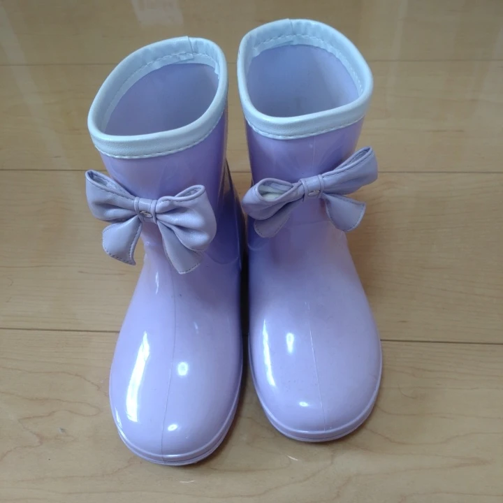 レインブーツ 紫 18cm