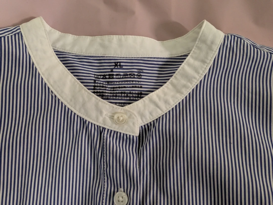 【値下げ!】無印良品 ストライプシャツ XLの写真2枚目