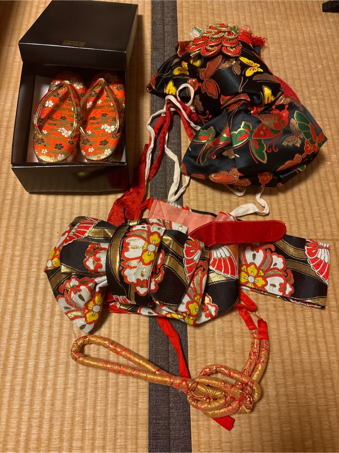 和装小物セット 草履 帯 筥迫 扇子