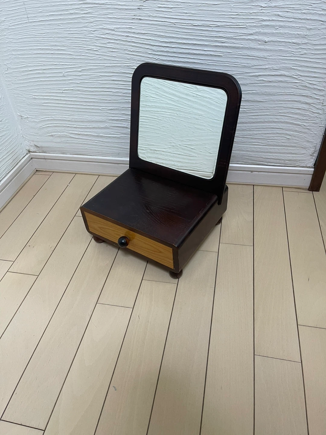木製 ミニ🎀ドレッサー 鏡台 引き出し付き