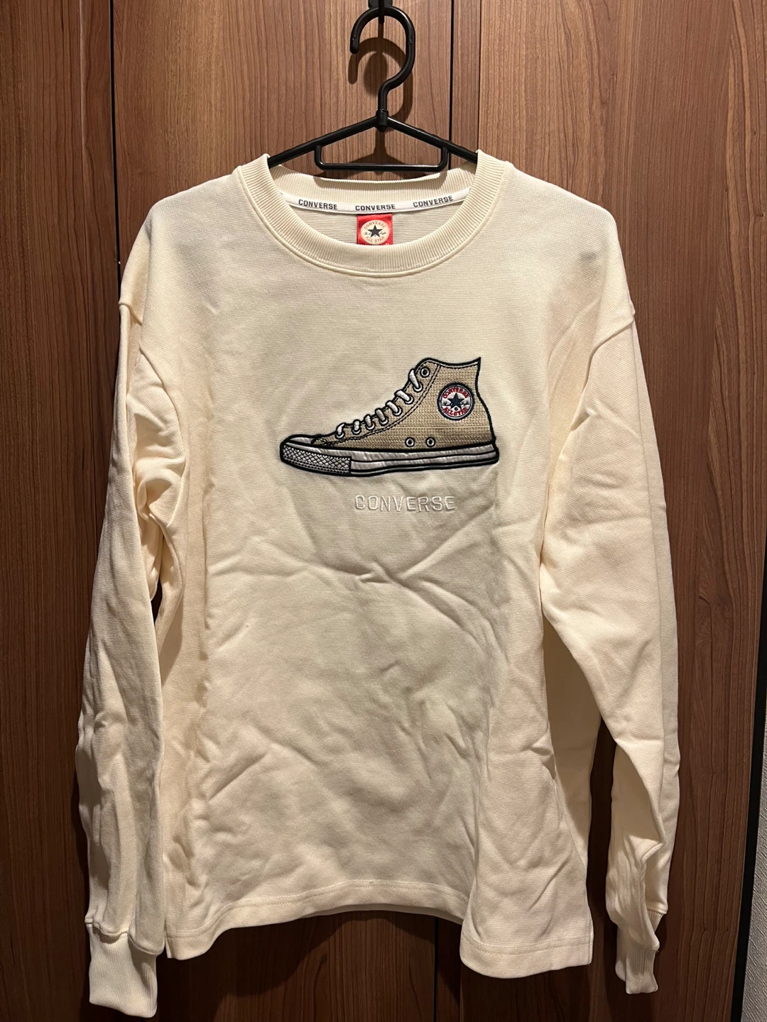 コンバース　メンズ　ロングTシャツ　ポリエステル素材　ホワイト