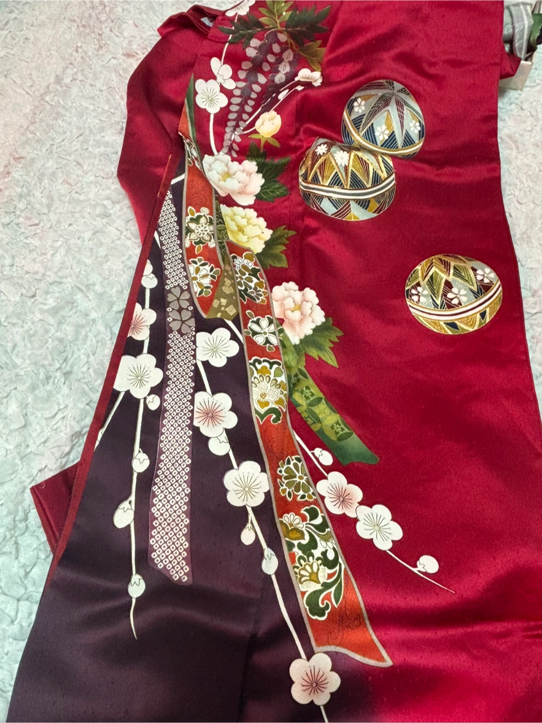 正絹振袖・袋帯・長襦袢・草履セット　中古美品の写真2枚目