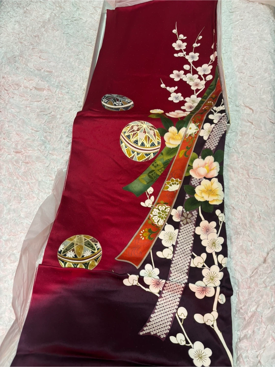正絹振袖・袋帯・長襦袢・草履セット 中古美品