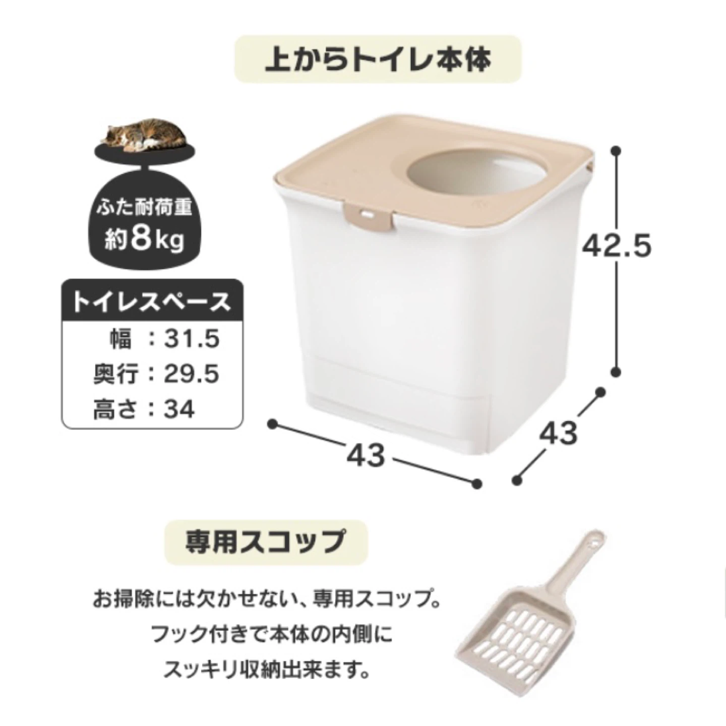 【最終値下げ※譲ります0円】ペット用トイレ(上から入る式)の写真4枚目