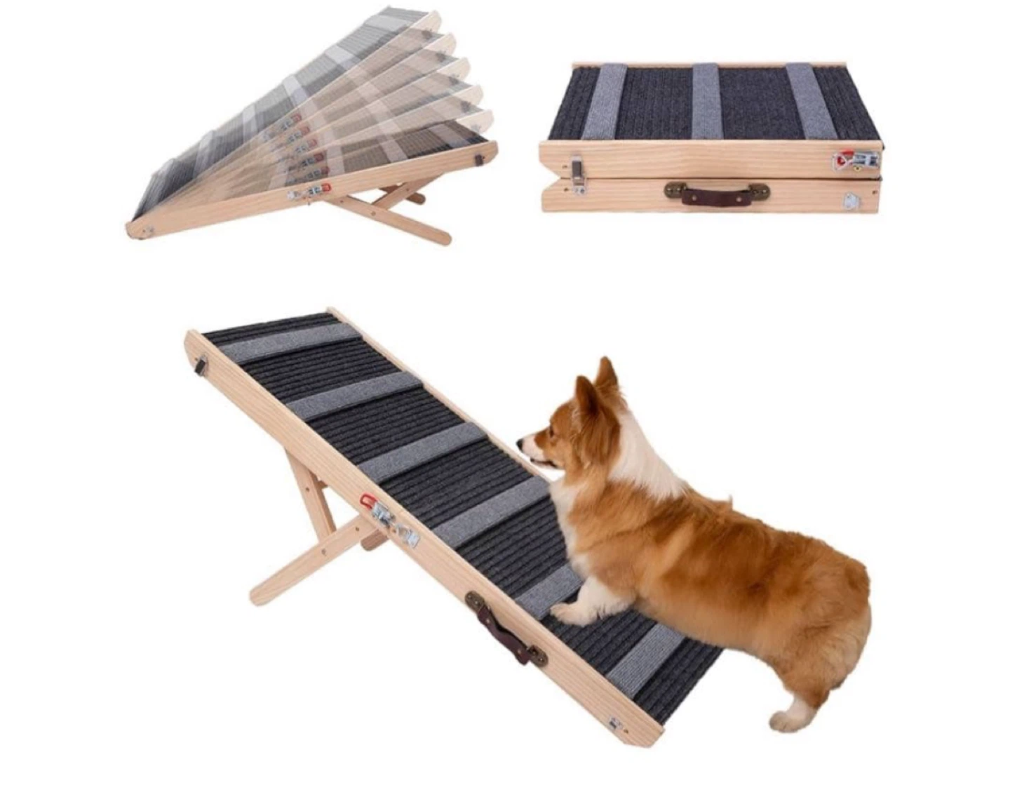 犬猫用スロープ ペット 階段 ステップ角度調整可能