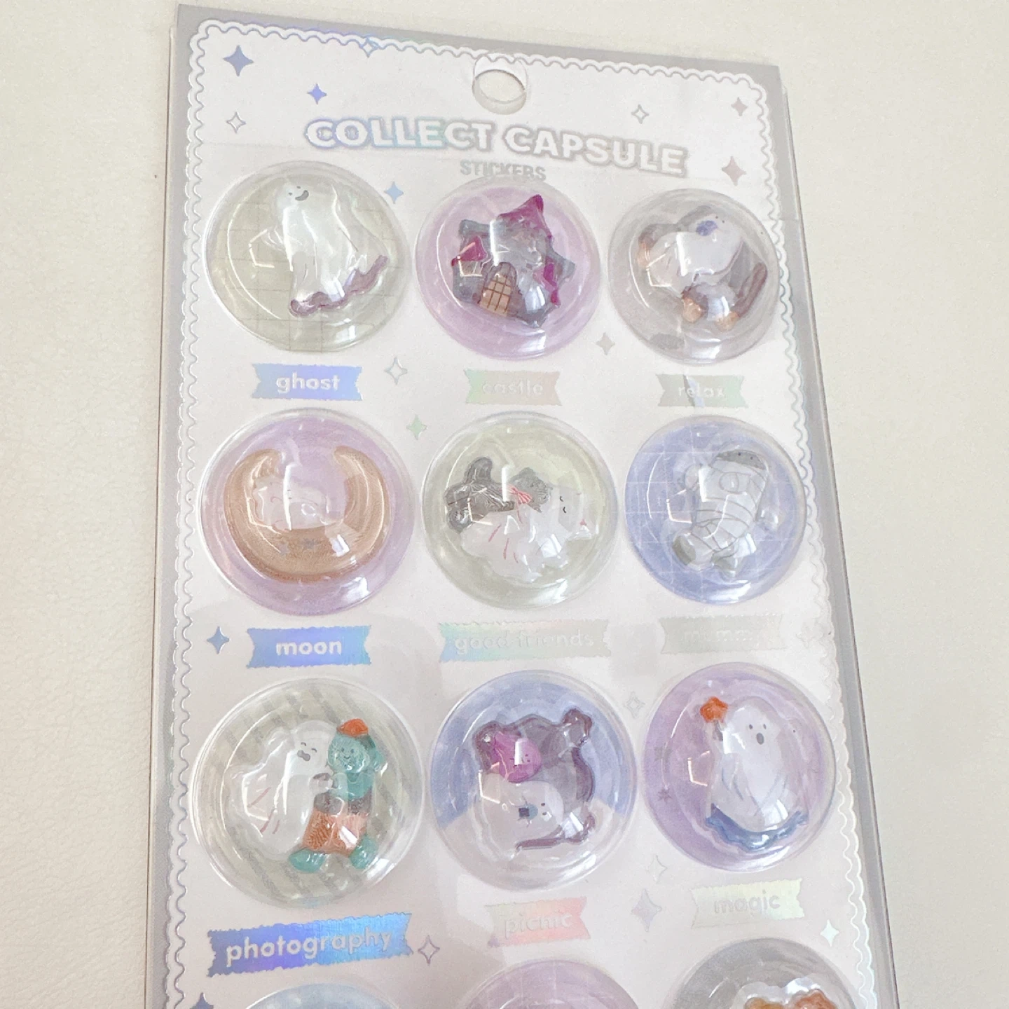 新品 ぷくぷくシール 3D 立体シール カプセルシール カプセルポップ おばけの写真2枚目