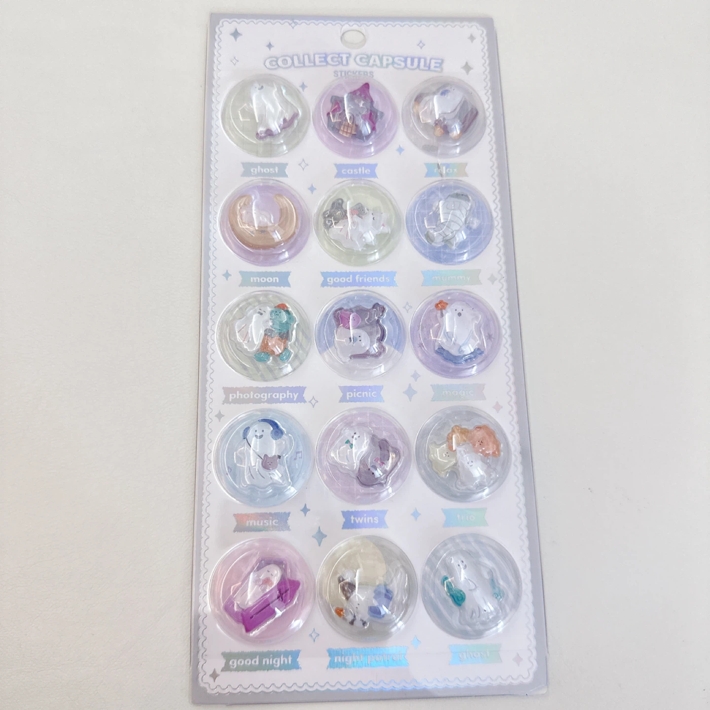新品 ぷくぷくシール 3D 立体シール カプセルシール カプセルポップ おばけ
