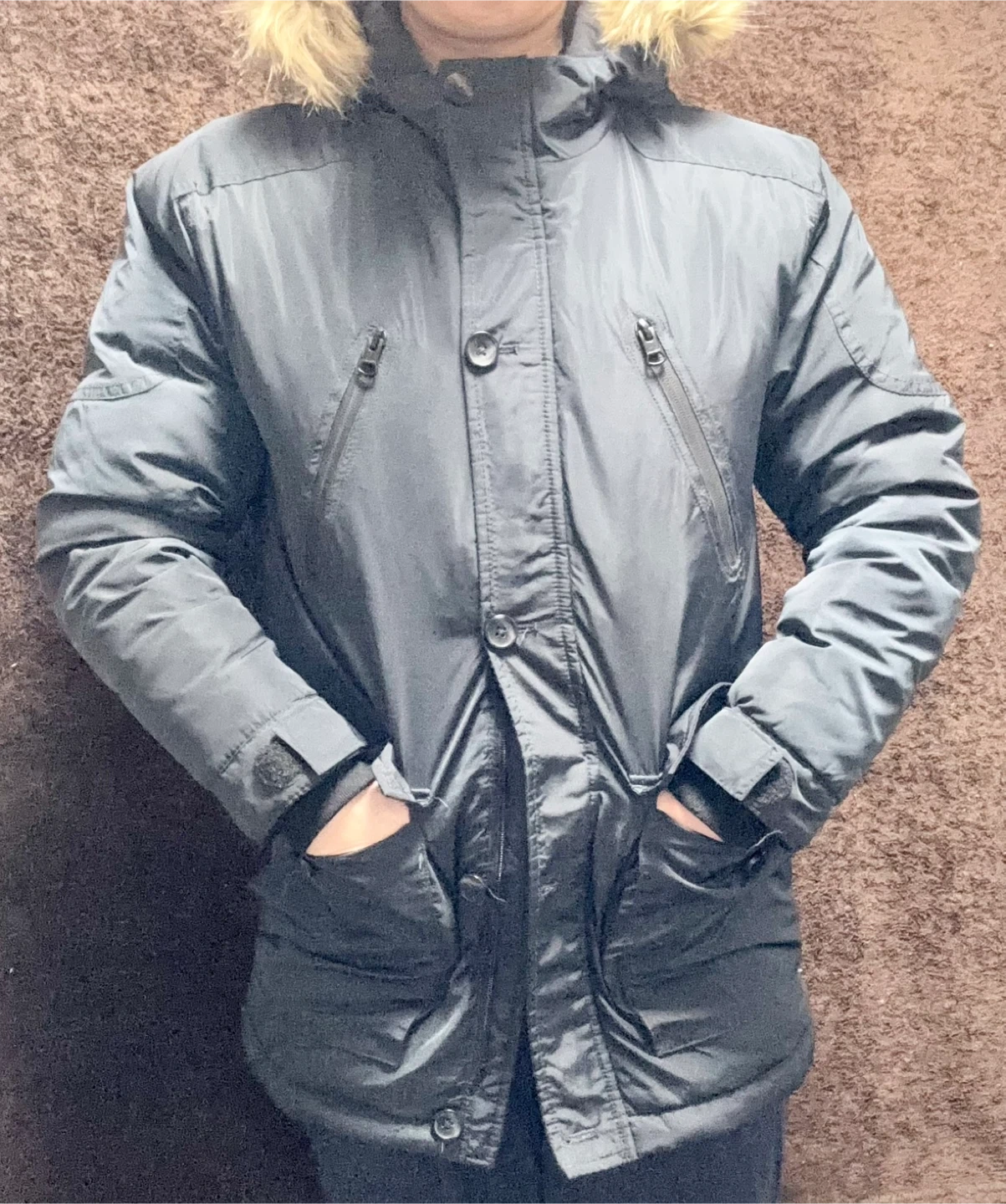 【美品】お値下げ中 ZARA BOYSダウンコート サイズ10 140cm ネイビーの写真9枚目